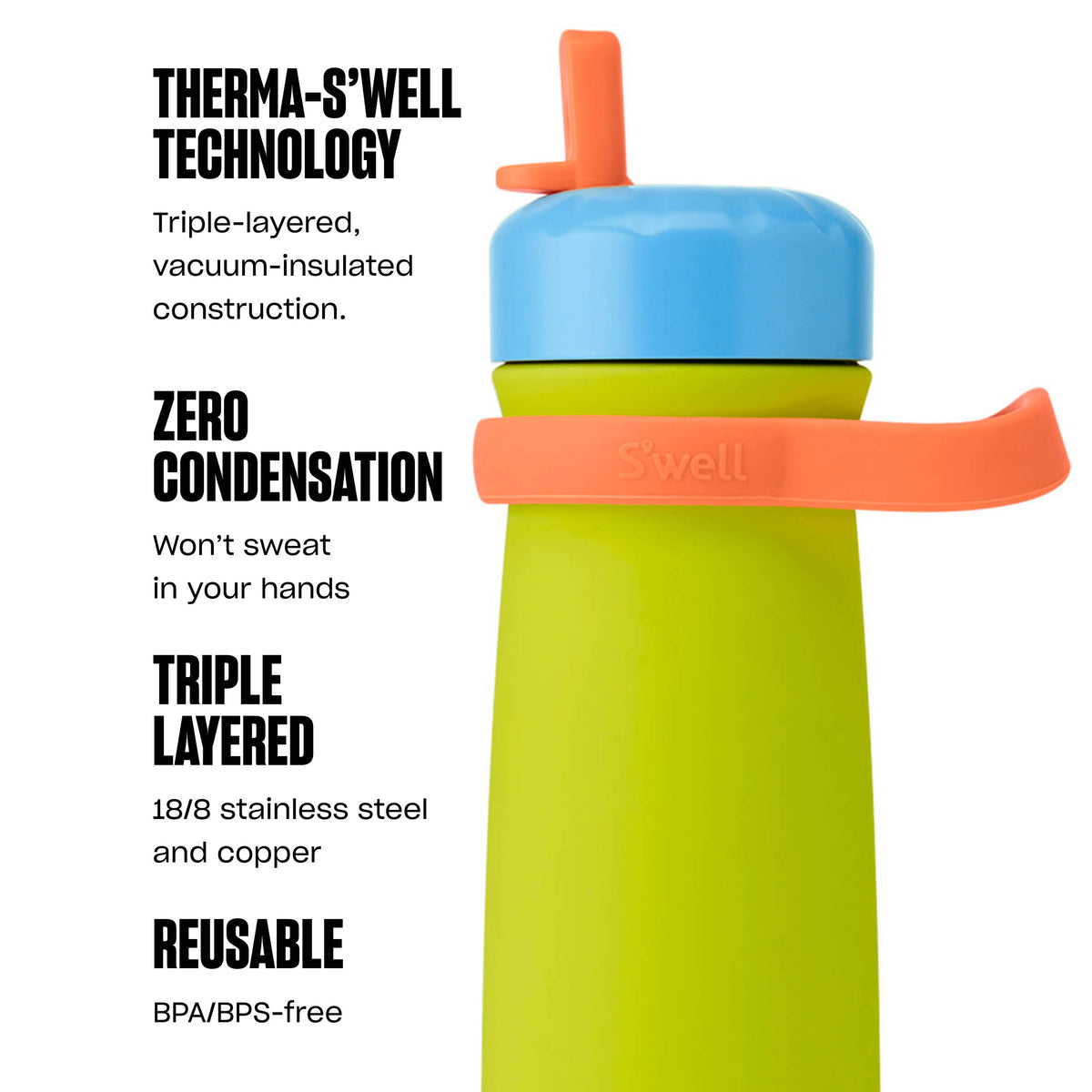 16oz Lime Sherbet Traveler with Flip Straw Lid