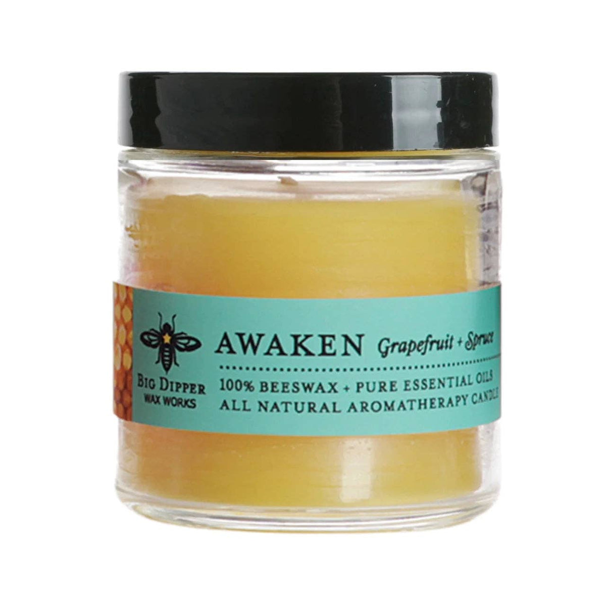 Big Dipper Wax Works - Apothecary Glass Candle – Pure Beeswax Aromatherapy – 3.2oz