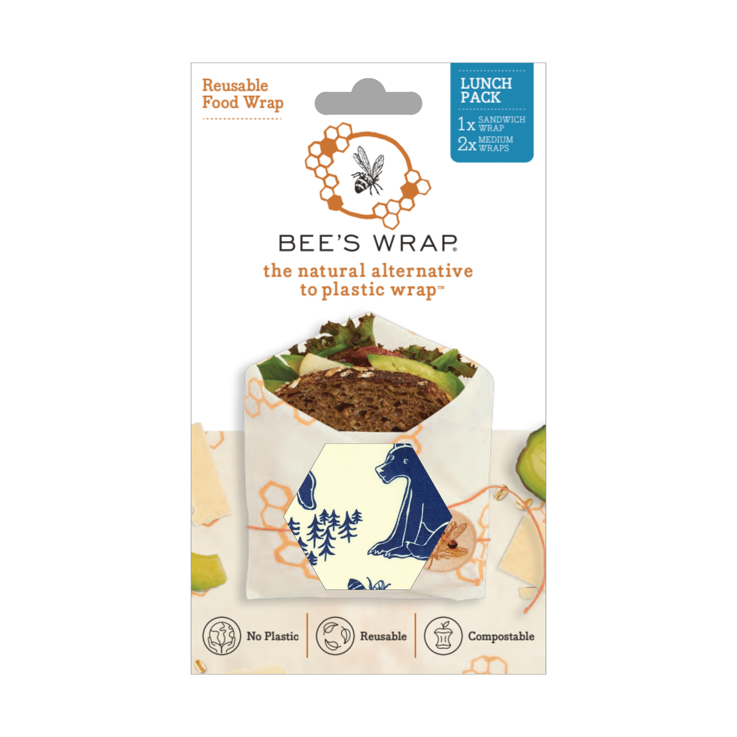Bee's Wrap - Lunch Pack - Bees & Bears Print