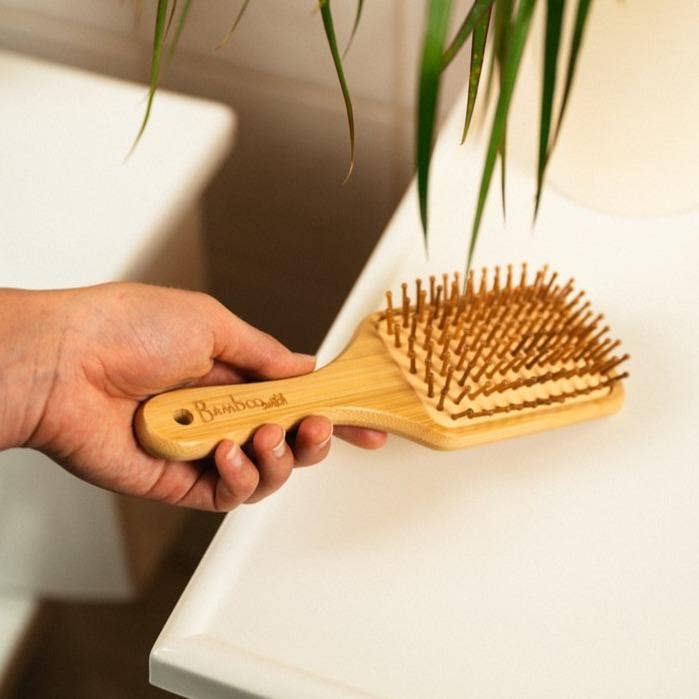 Bamboo Switch - Bamboo Paddle Hairbrush - Square | Haircare Bestseller