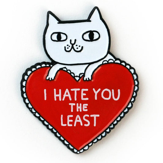 Badge Bomb - I Hate You The Least Cat Valentine's Day Heart Enamel Pin