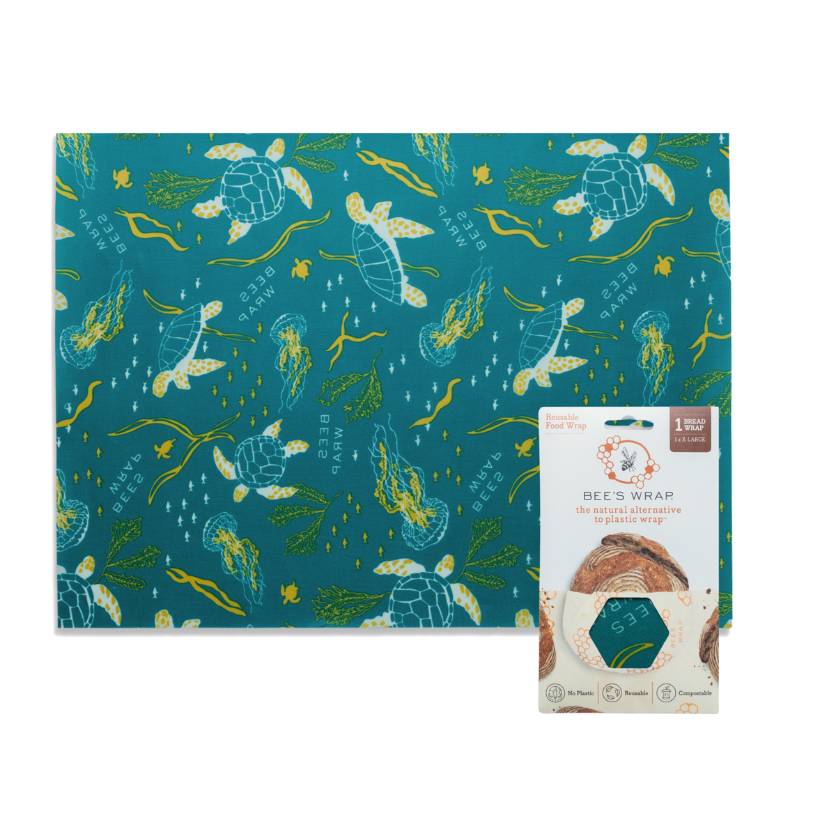 Bee's Wrap - Bread Wrap - Oceans Print