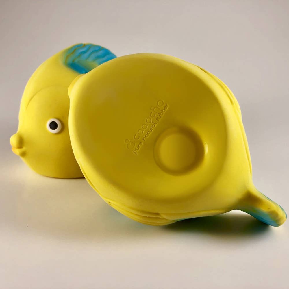 CaaOcho Natural Rubber Toys - Natural Rubber Fish Non-Toxic Bath Toy, Mold-free design