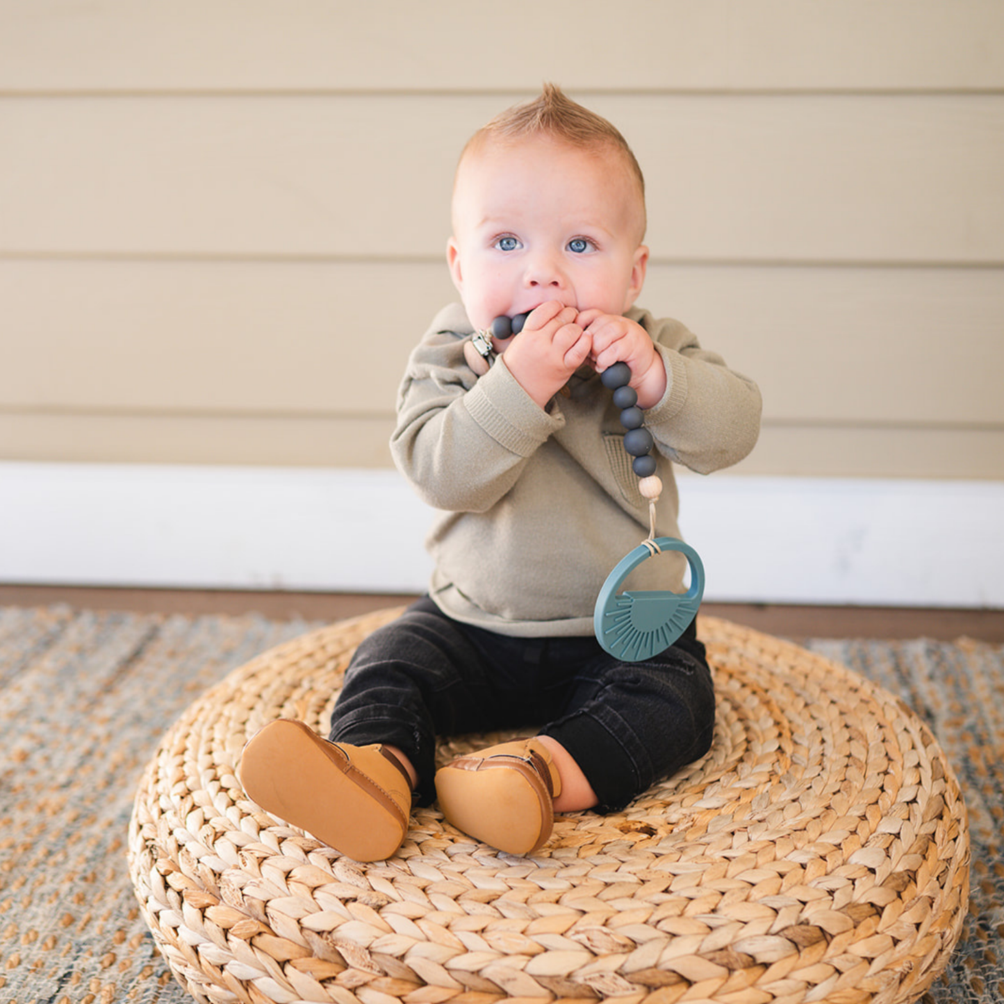 Beaded Wooden & Silicone Pacifier Clip