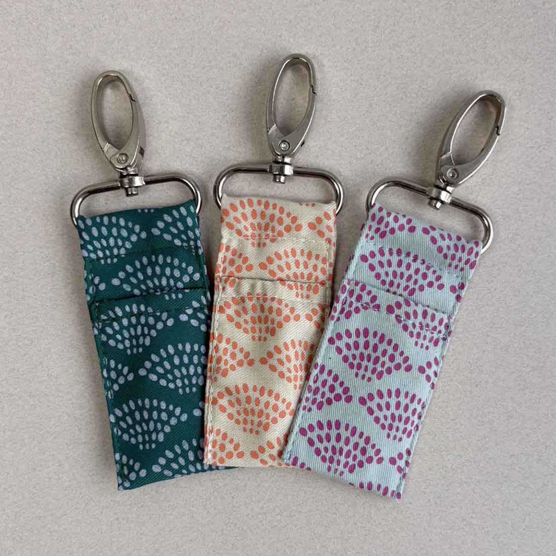 Cotton Canvas Lip Balm Bag -  Spring Dots