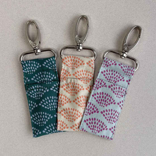 Cotton Canvas Lip Balm Bag -  Spring Dots
