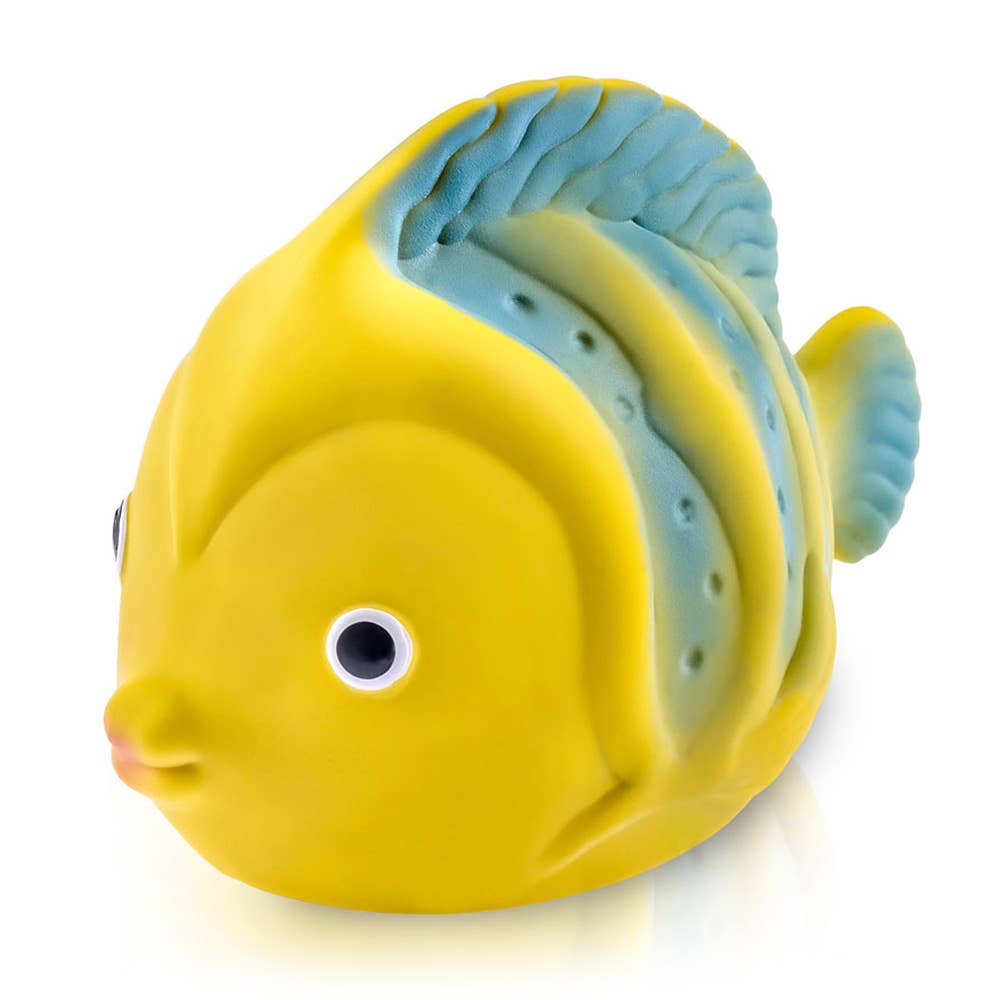 CaaOcho Natural Rubber Toys - Natural Rubber Fish Non-Toxic Bath Toy, Mold-free design