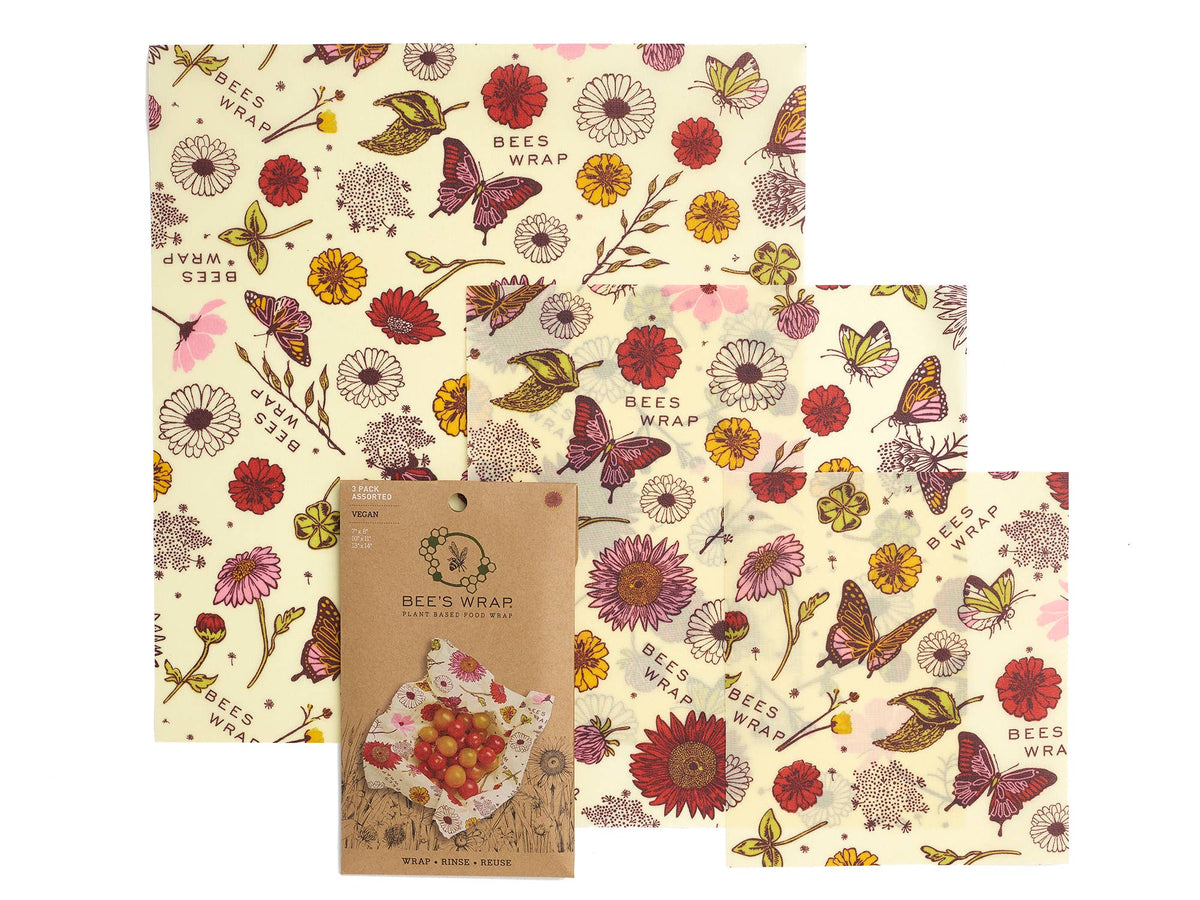 Bee's Wrap - Assorted 3 Pack - Meadow Magic, Plant Based Wax