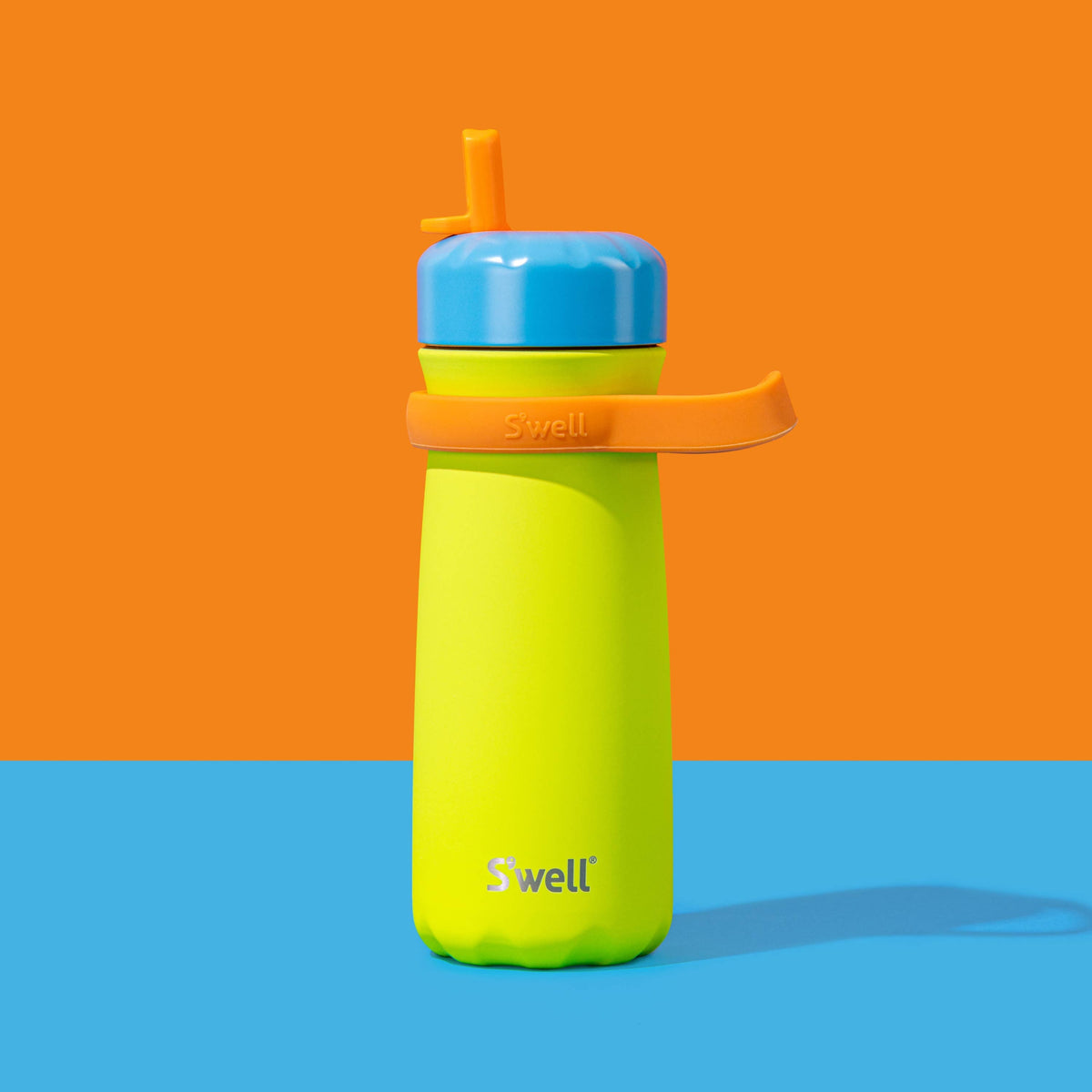 16oz Lime Sherbet Traveler with Flip Straw Lid