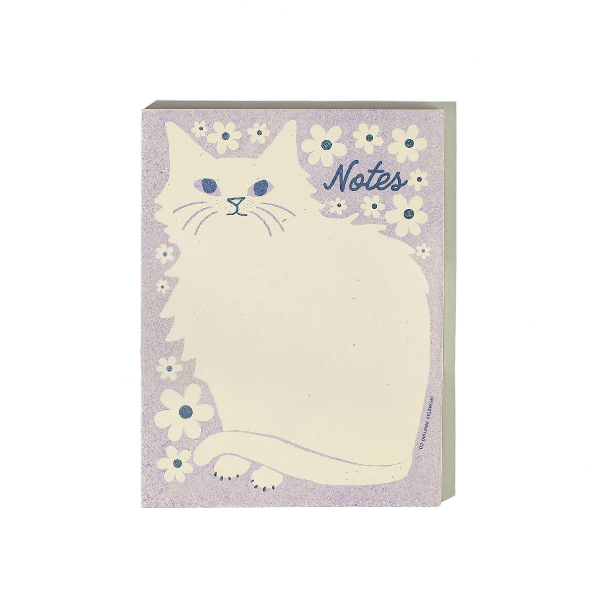 Bromstad Printing Co. - Negative Space Floral Cat - Risograph A2 Notepad