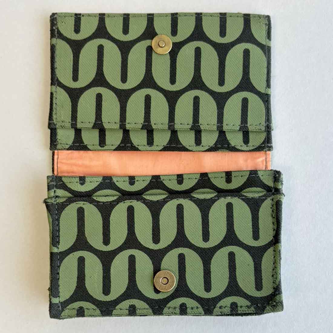 Canvas Card Holder -  Retro Prints - Slim Vegan Wallet