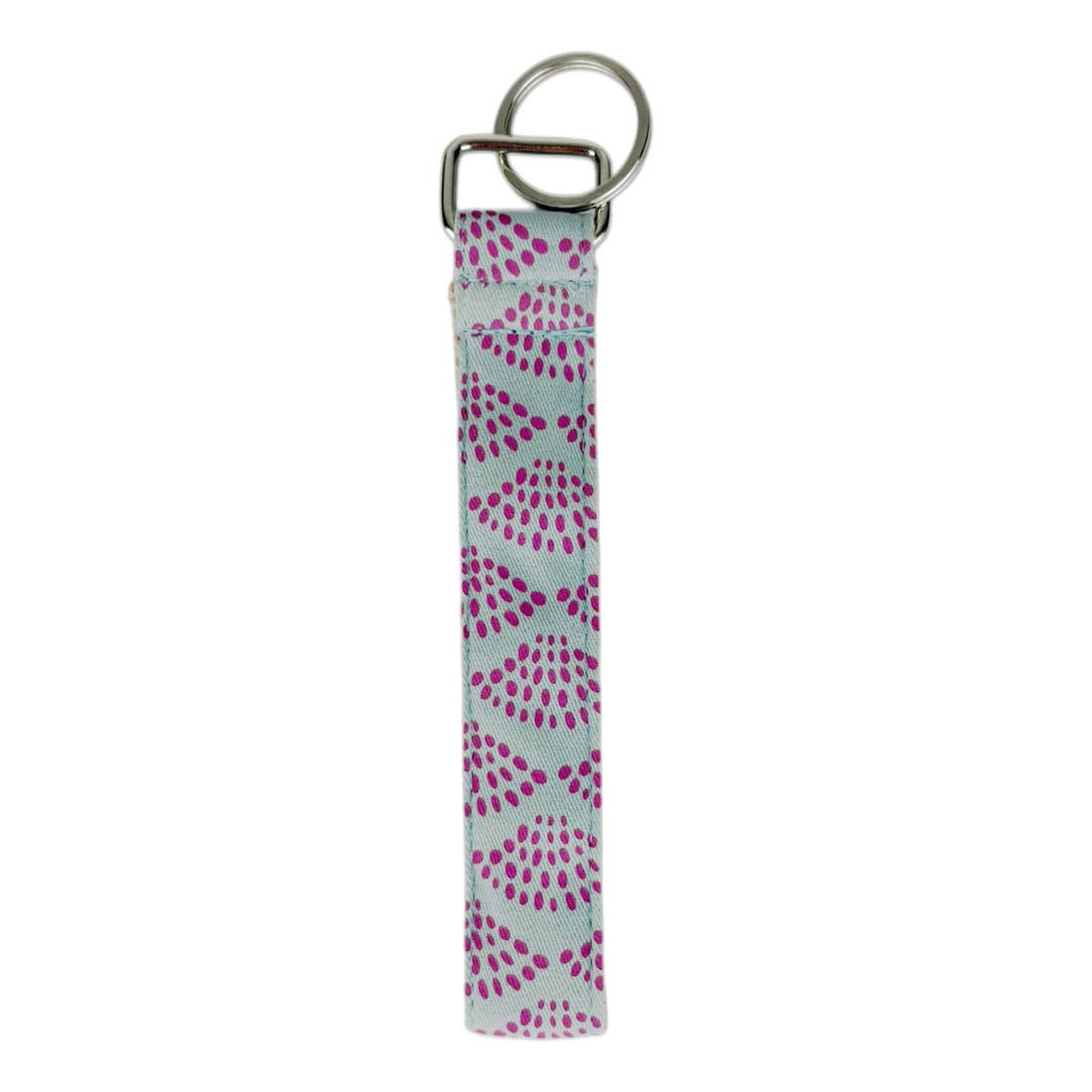 Cotton Canvas Key Fob Wristlet - Spring Dots