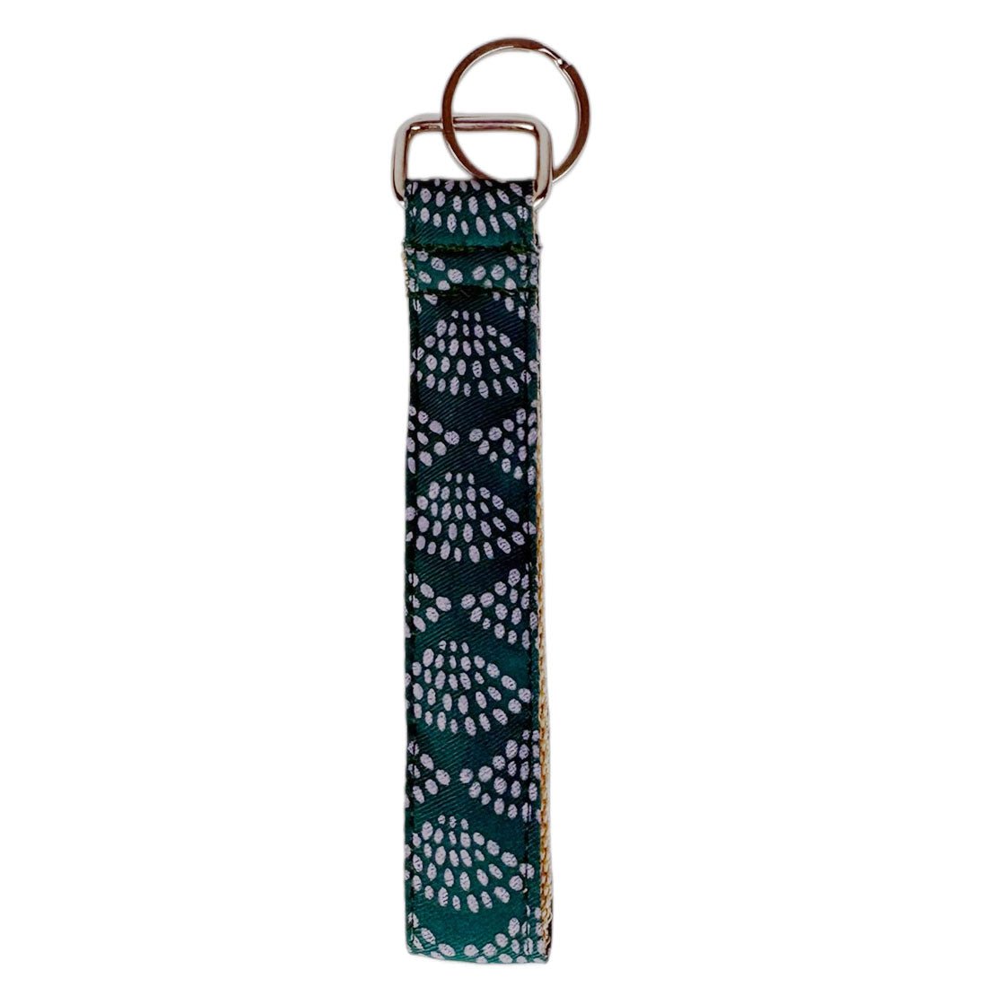 Cotton Canvas Key Fob Wristlet - Spring Dots