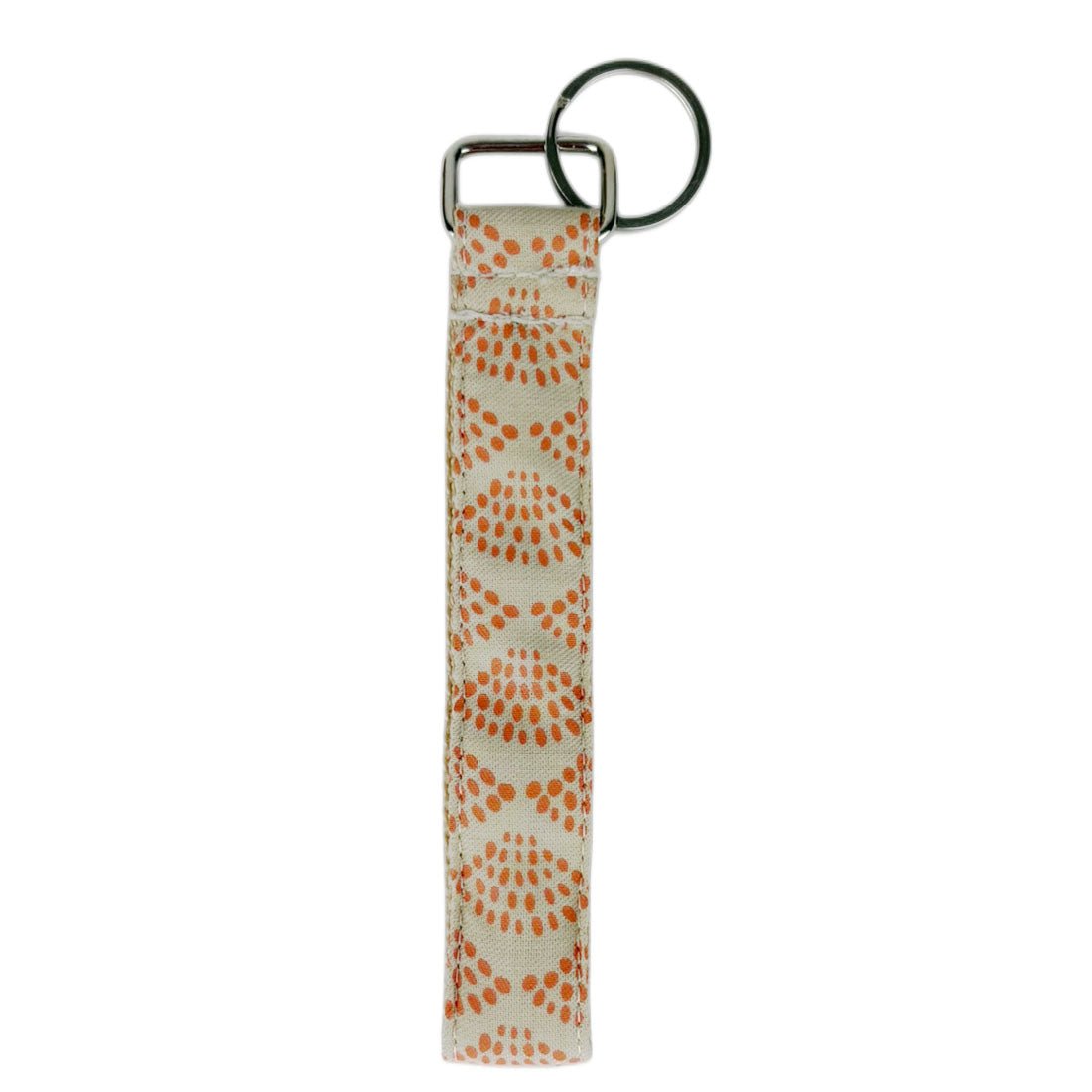 Cotton Canvas Key Fob Wristlet - Spring Dots
