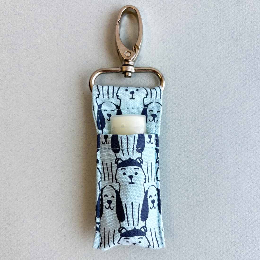 Cotton Canvas Lip Balm Bag -  Dog Prints