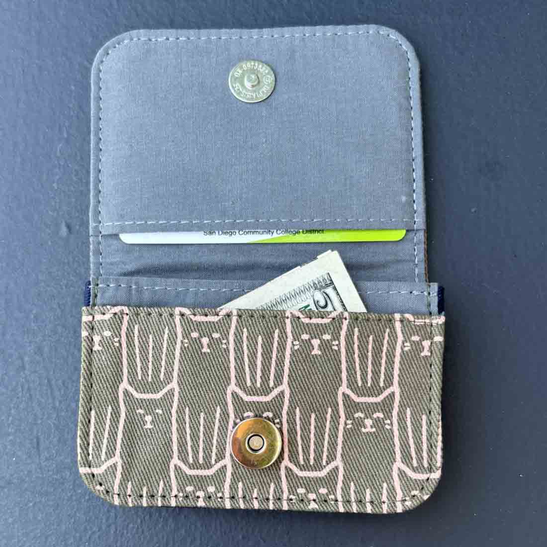 Cotton Card Holder -  Cat Prints