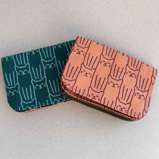 Cotton Card Holder -  Cat Prints