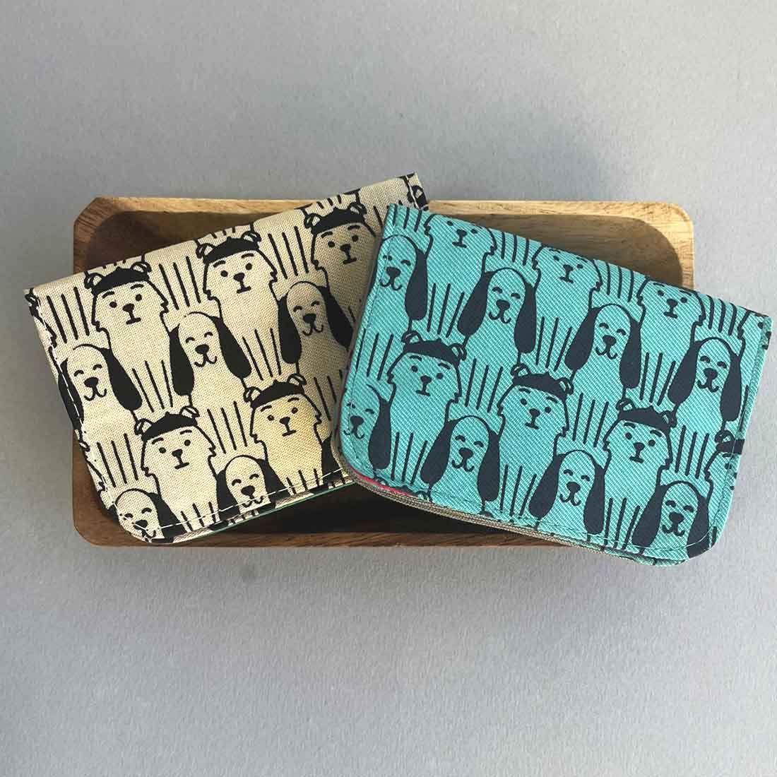 Cotton Card Holder - Dog Prints