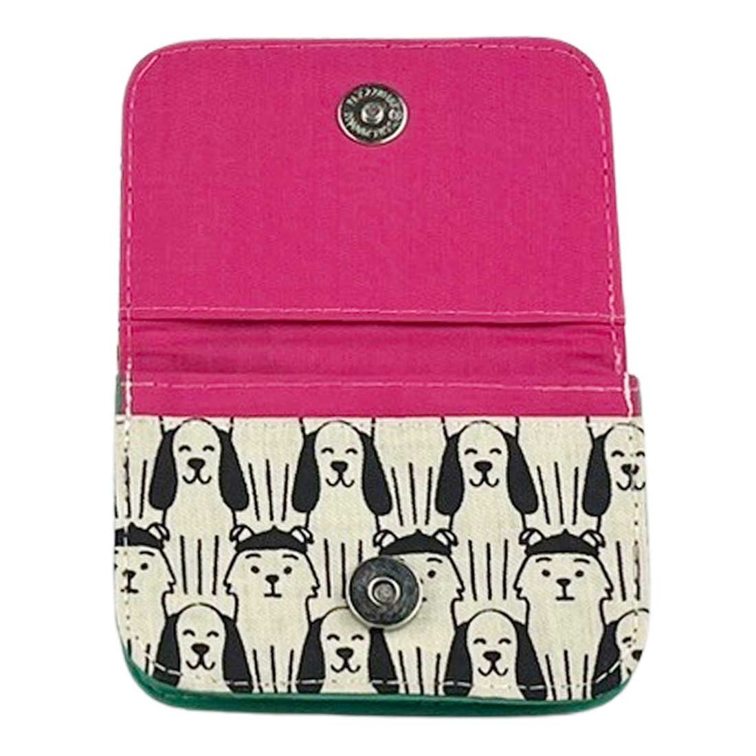 Cotton Card Holder - Dog Prints
