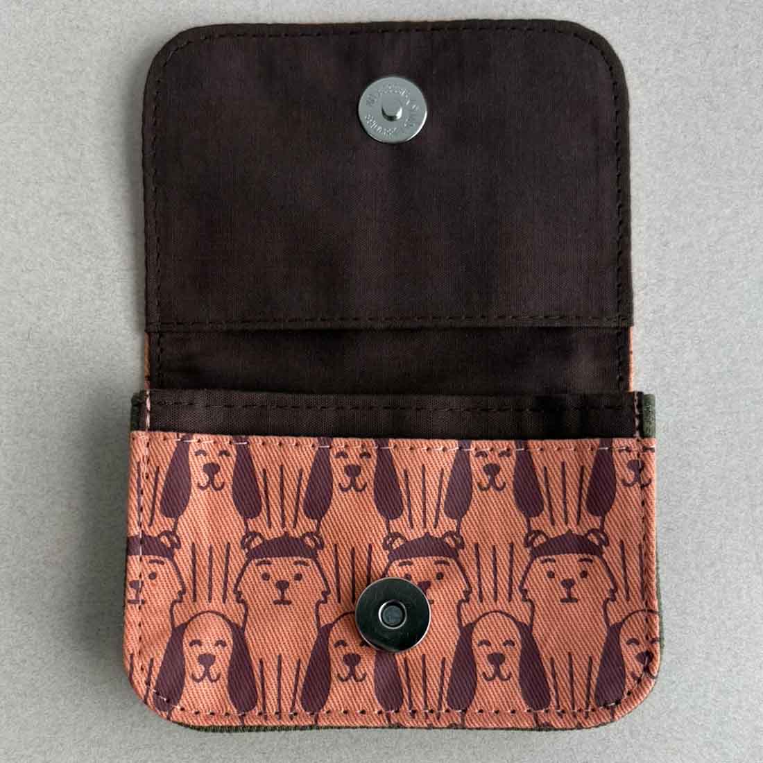 Cotton Card Holder - Dog Prints
