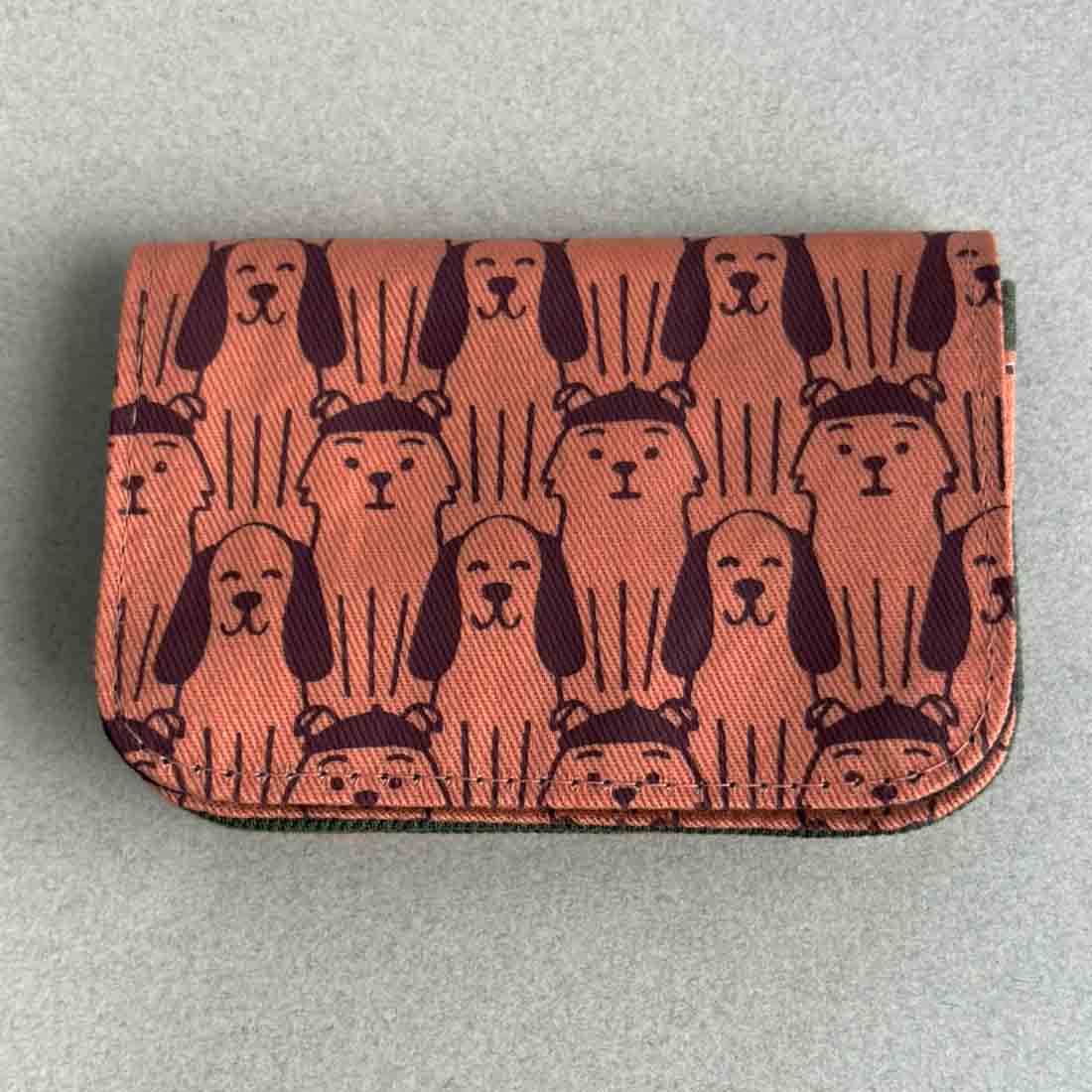 Cotton Card Holder - Dog Prints