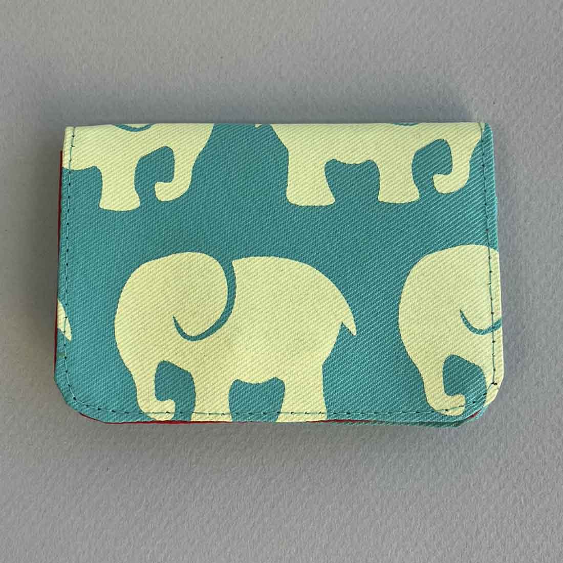 Cotton Card Holder - Elephant Prints