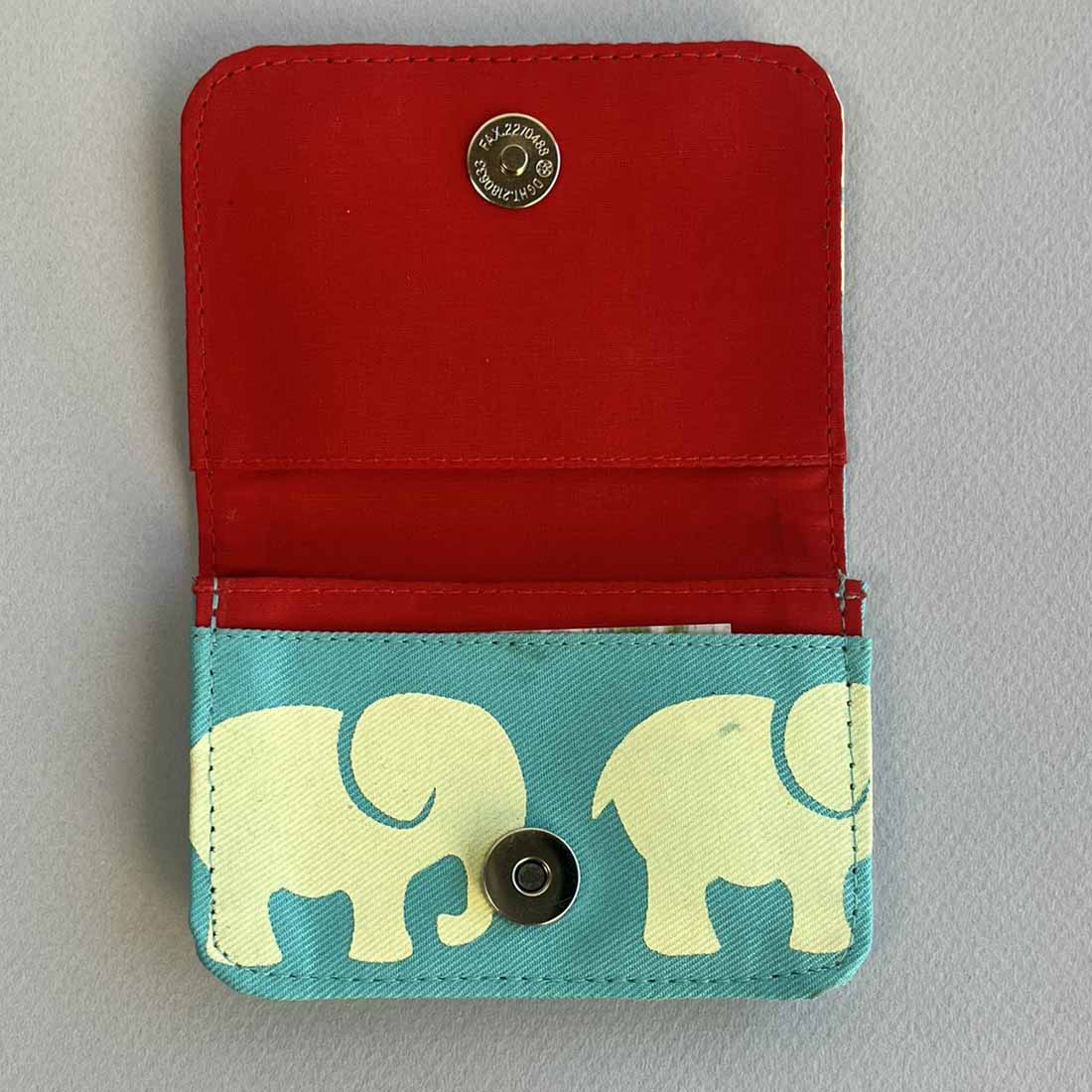 Cotton Card Holder - Elephant Prints
