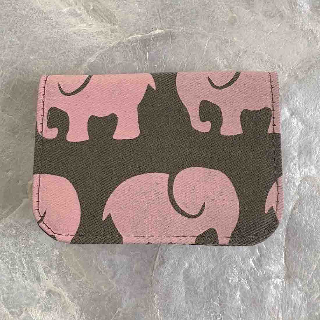 Cotton Card Holder - Elephant Prints