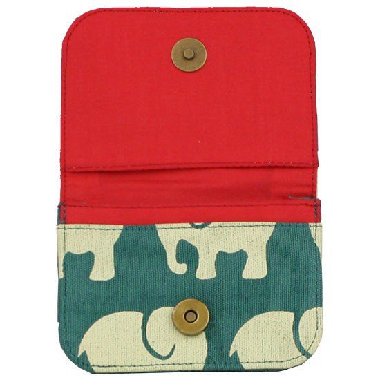 Cotton Card Holder - Elephant Prints