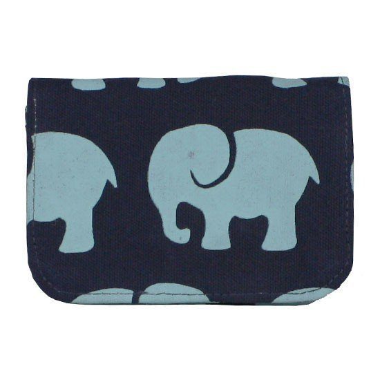 Cotton Card Holder - Elephant Prints