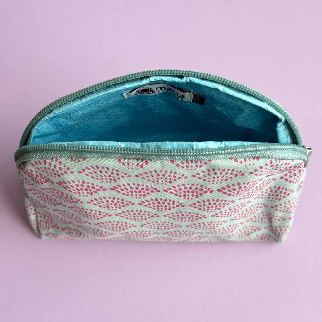 Cotton Cosmetic Case - Multipurpose Pouch - Spring Dots