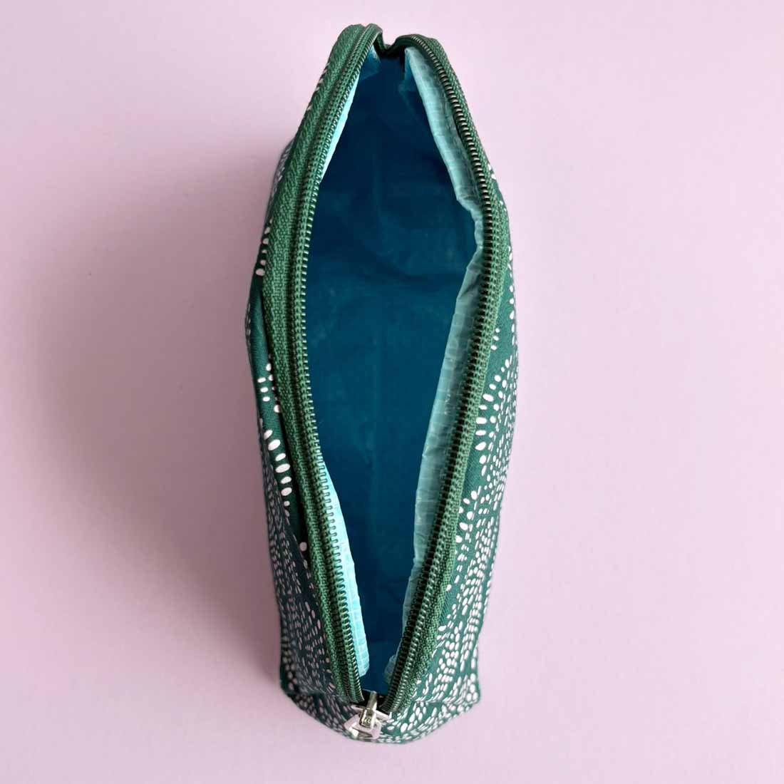 Cotton Cosmetic Case - Multipurpose Pouch - Spring Dots