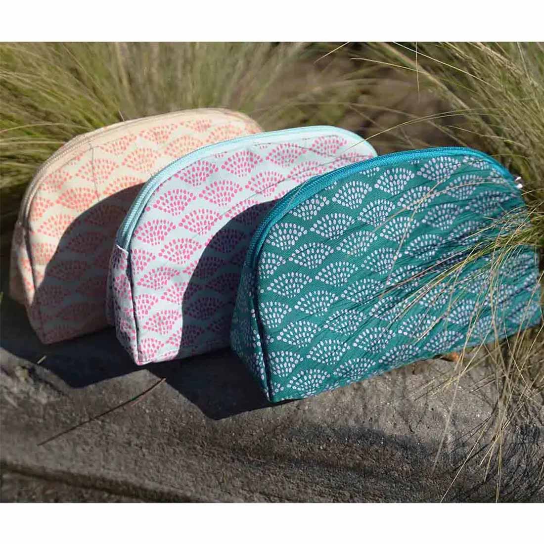 Cotton Cosmetic Case - Multipurpose Pouch - Spring Dots