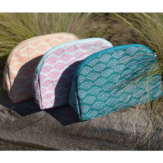 Cotton Cosmetic Case - Multipurpose Pouch - Spring Dots