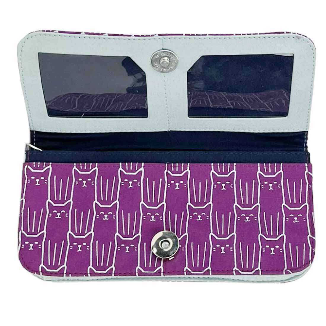 Cotton Long Wallet - Cat Prints