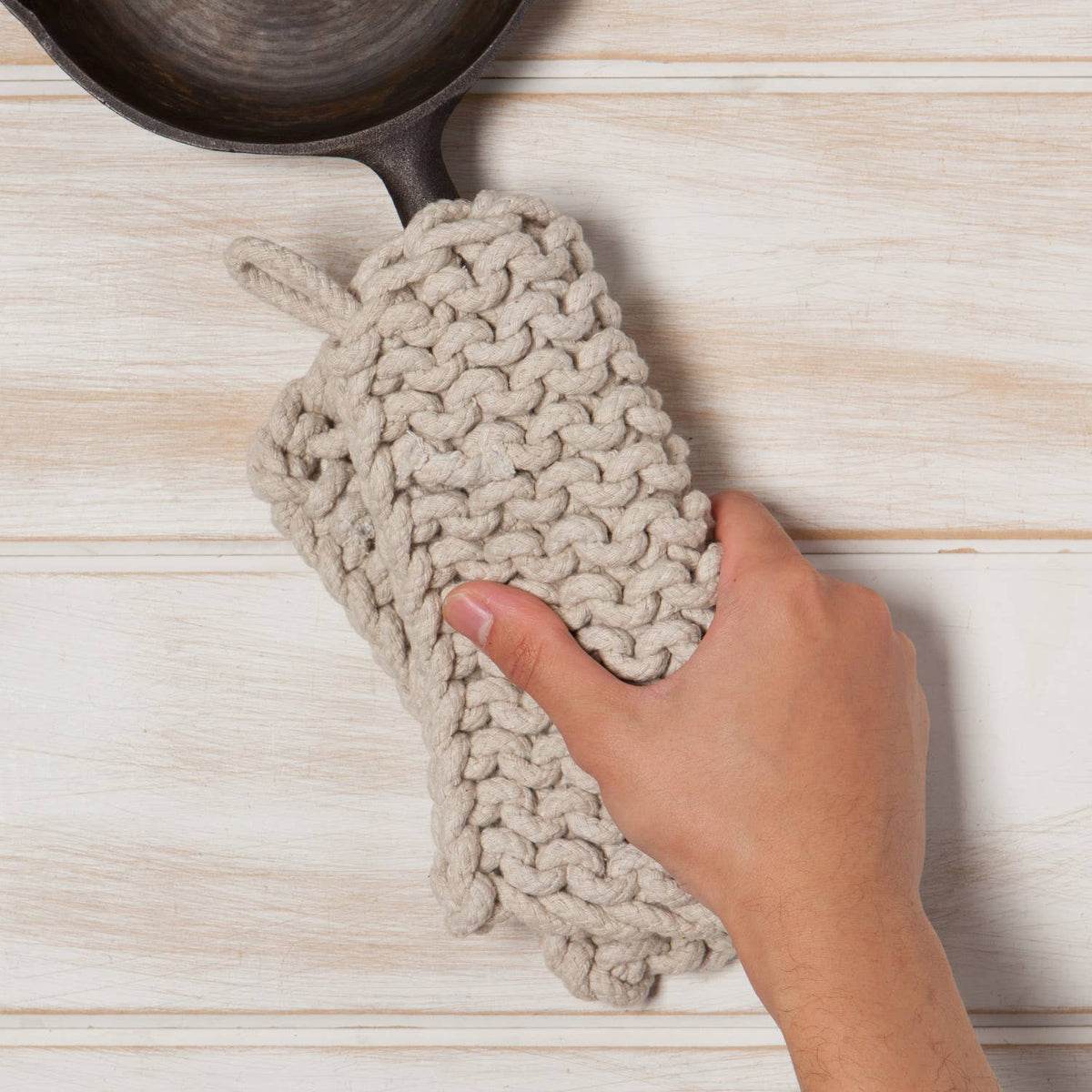 Danica Heirloom - Dove Gray Knit Potholder