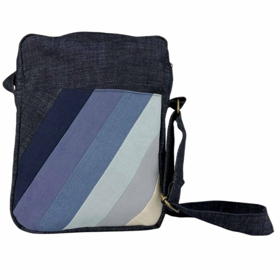 Deep Pocket Denim Crossbody - Stylish Stripes