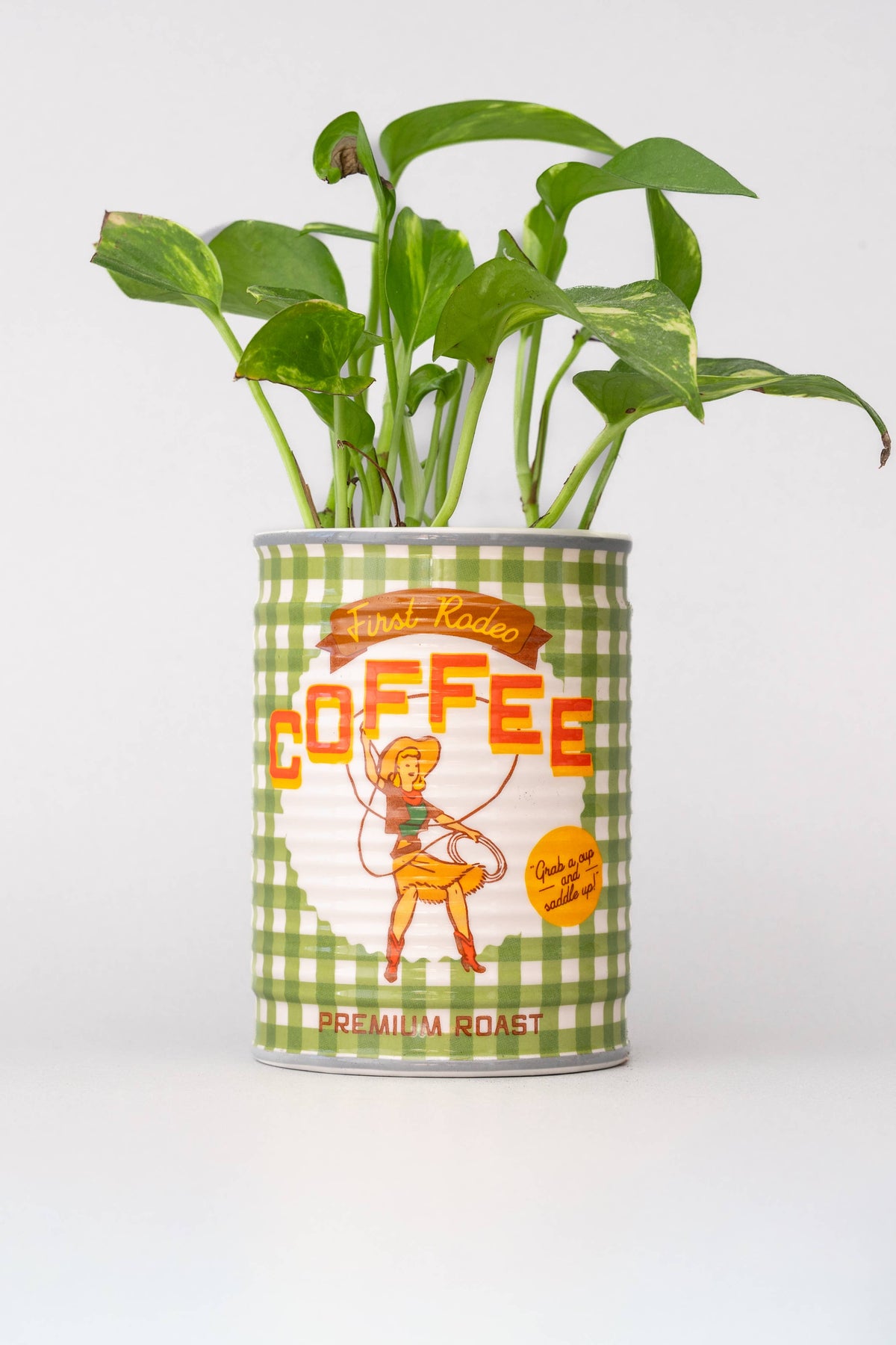 Ceramic Planter, Coffee Can