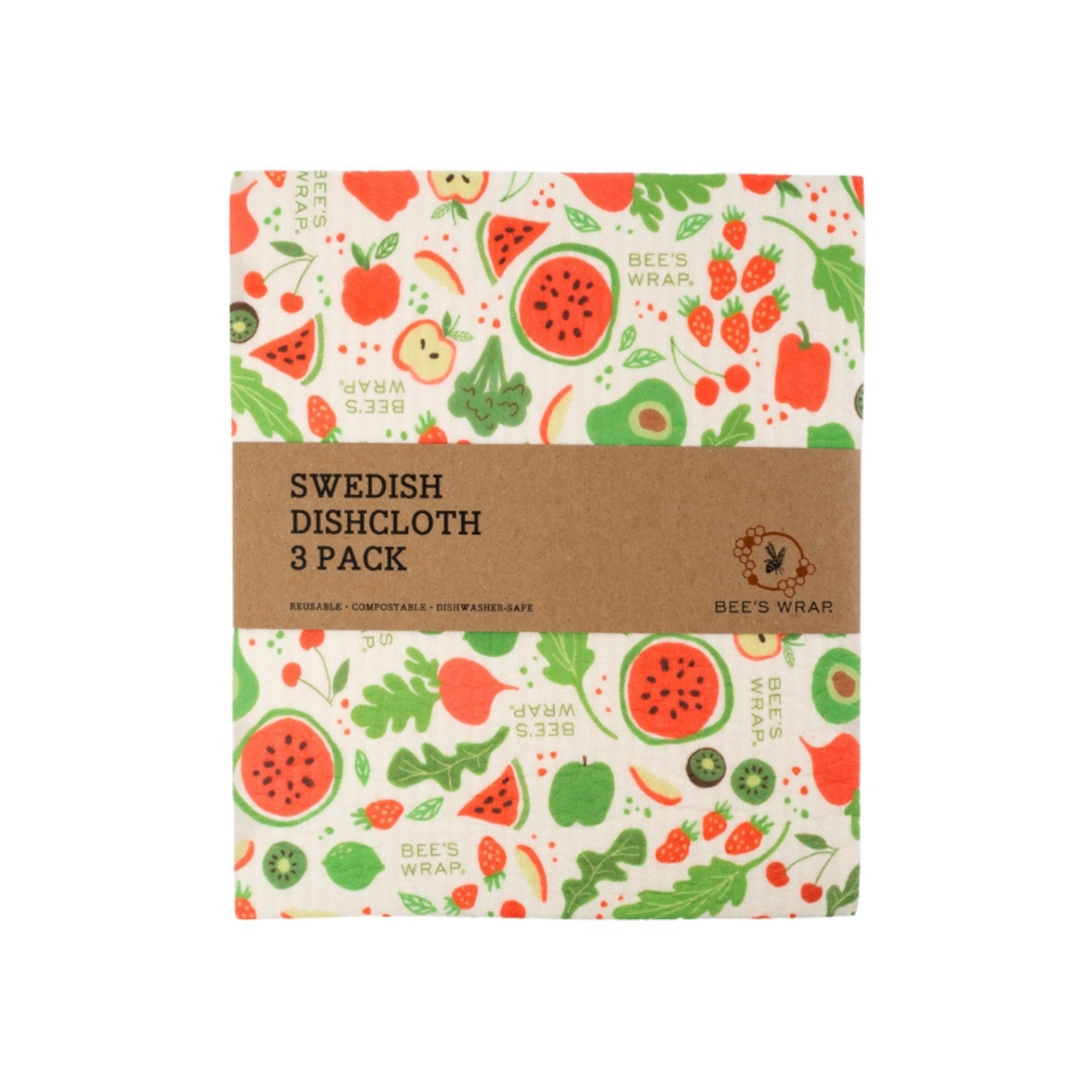 Bee's Wrap - Swedish Dishcloth 3 Pack - Garden Party Prints