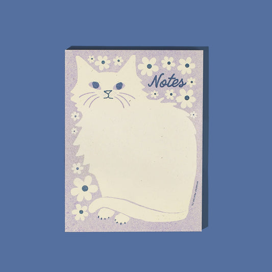 Bromstad Printing Co. - Negative Space Floral Cat - Risograph A2 Notepad