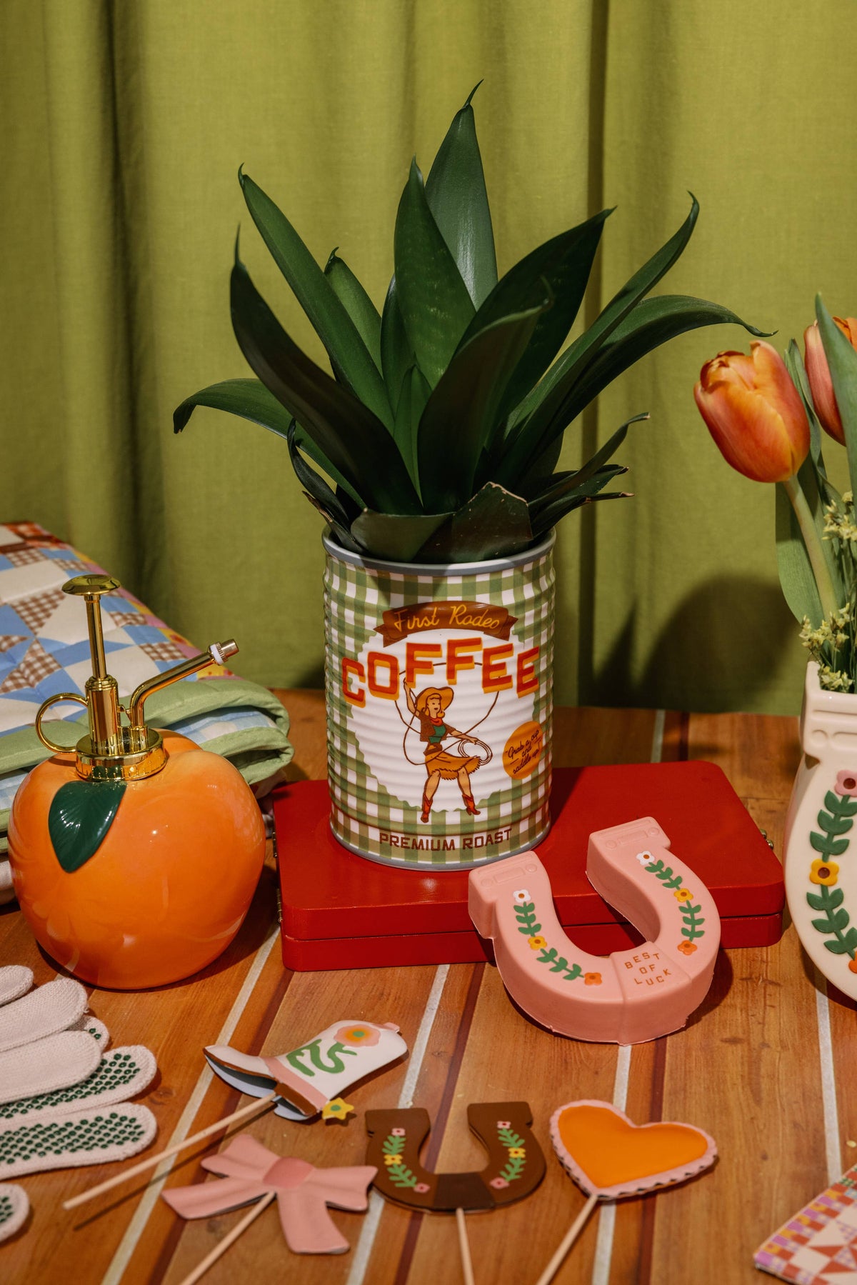 Ceramic Planter, Coffee Can
