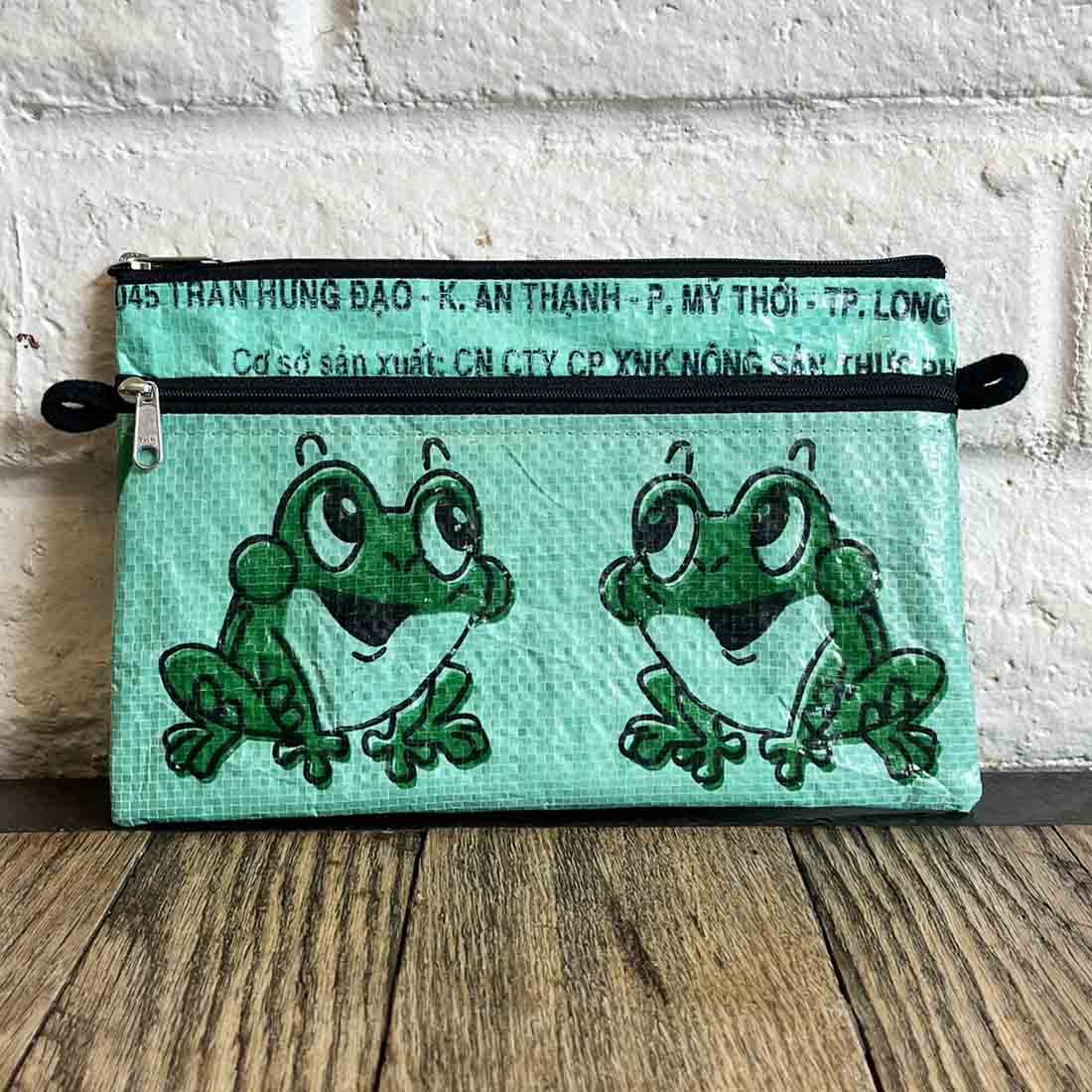 Recycled Feed Bag - Double Zip Case