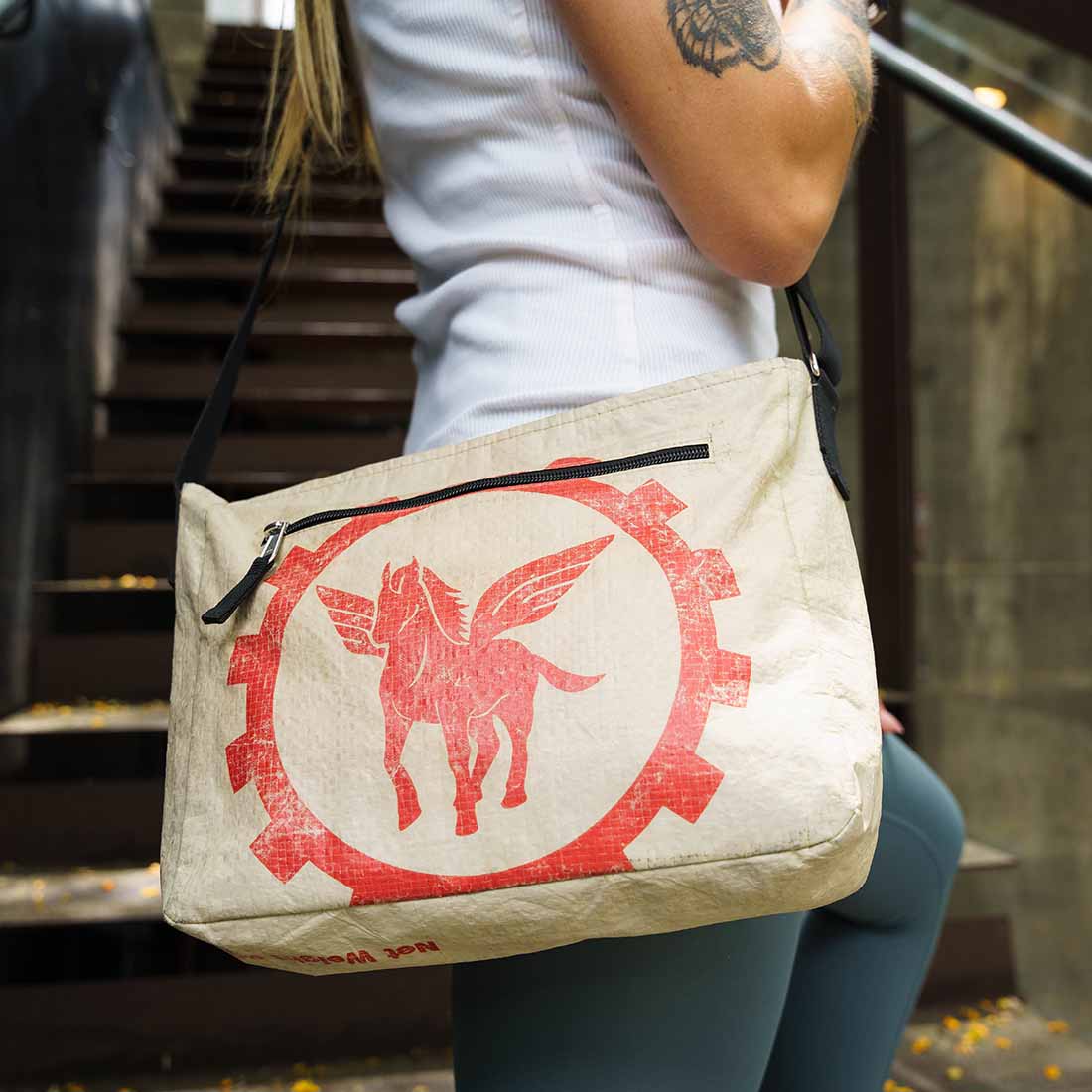 Medium Recycled Cement Crossbody Bag