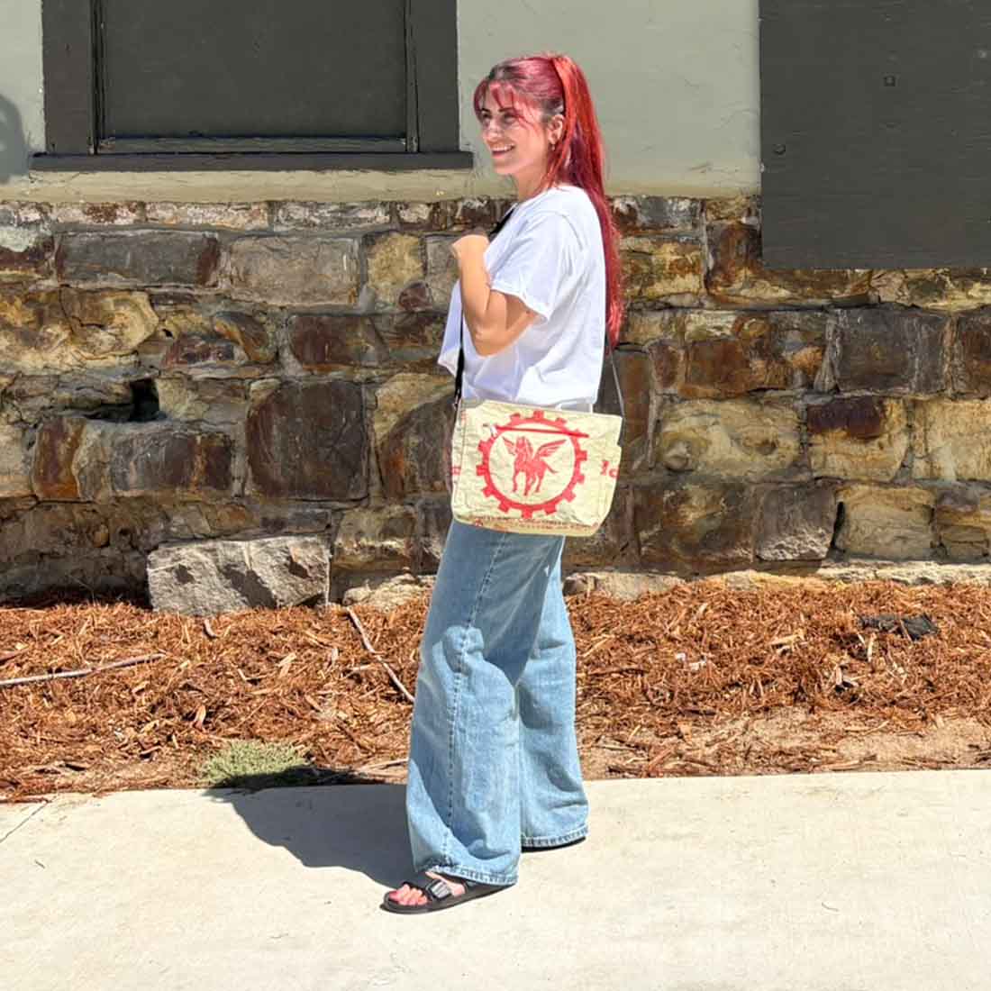 Medium Recycled Cement Crossbody Bag