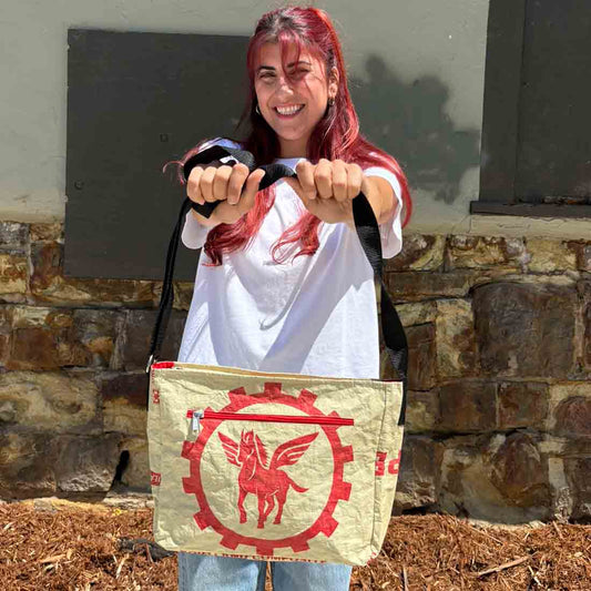 Medium Recycled Cement Crossbody Bag