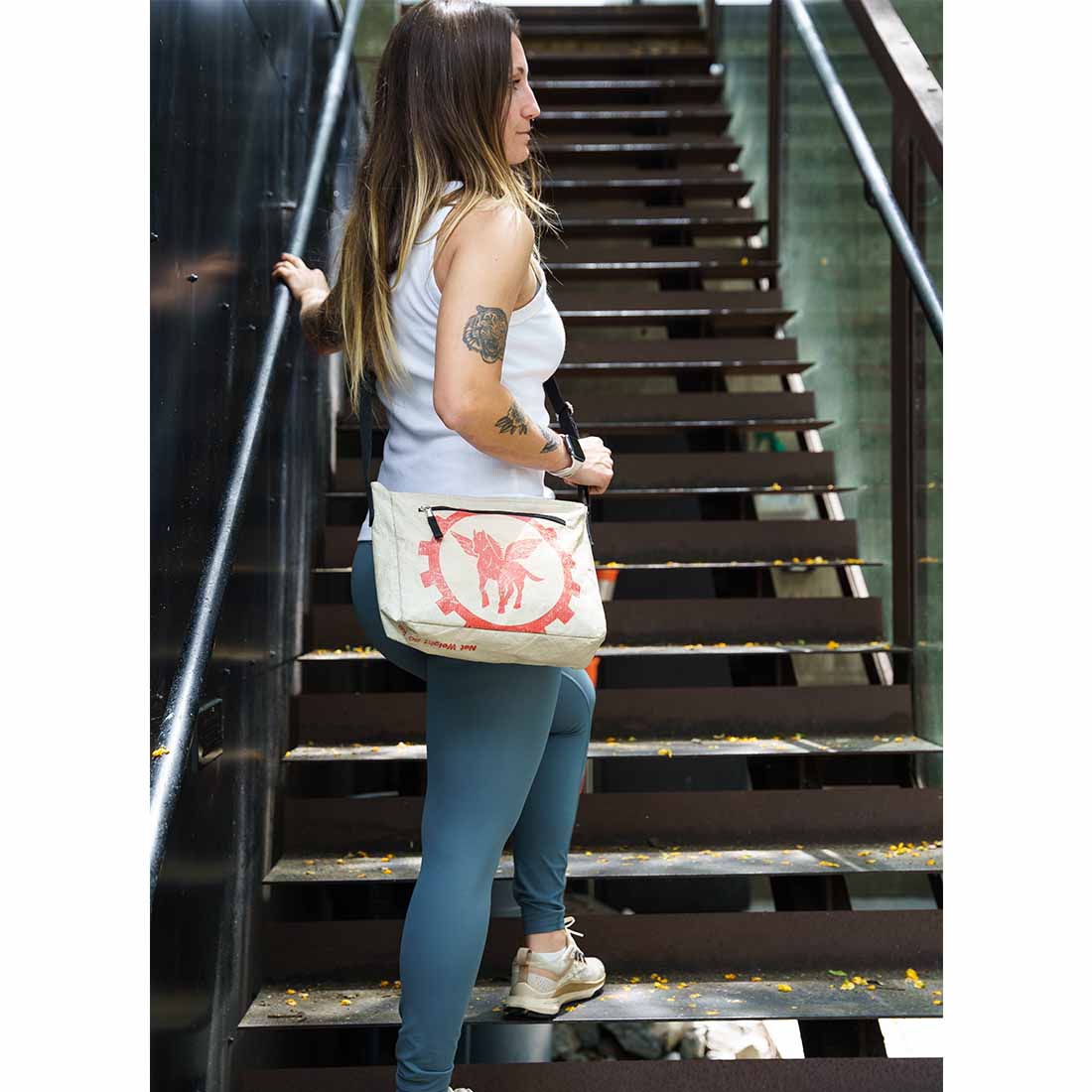 Medium Recycled Cement Crossbody Bag