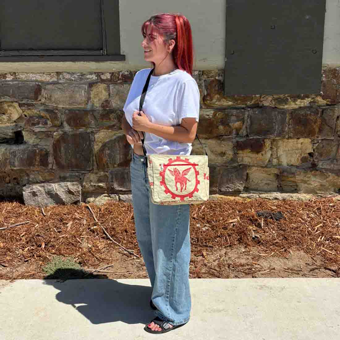 Medium Recycled Cement Crossbody Bag