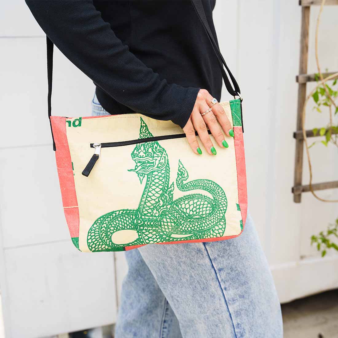 Medium Recycled Cement Crossbody Bag