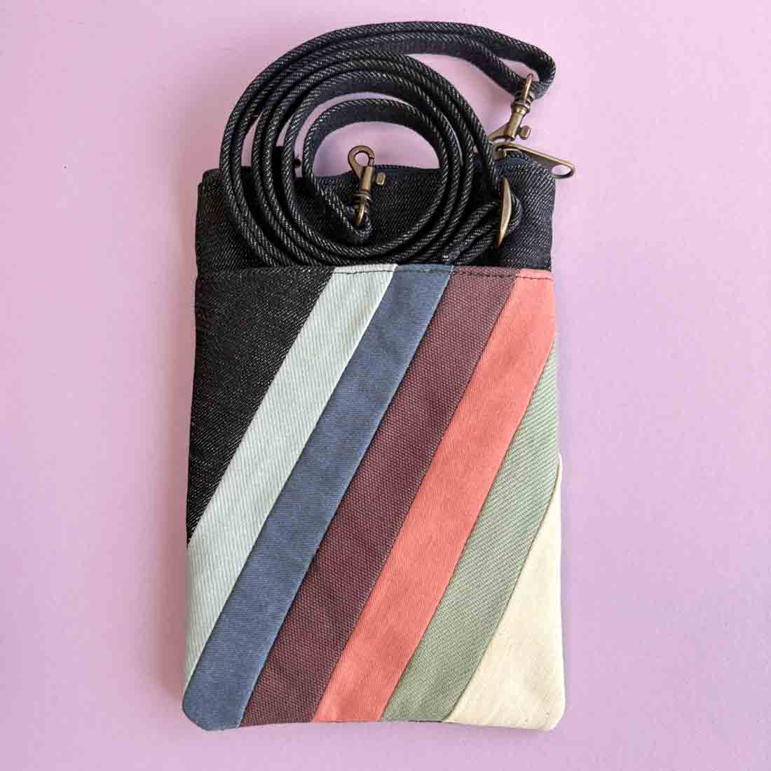 Mini Denim Crossbody - Stripes