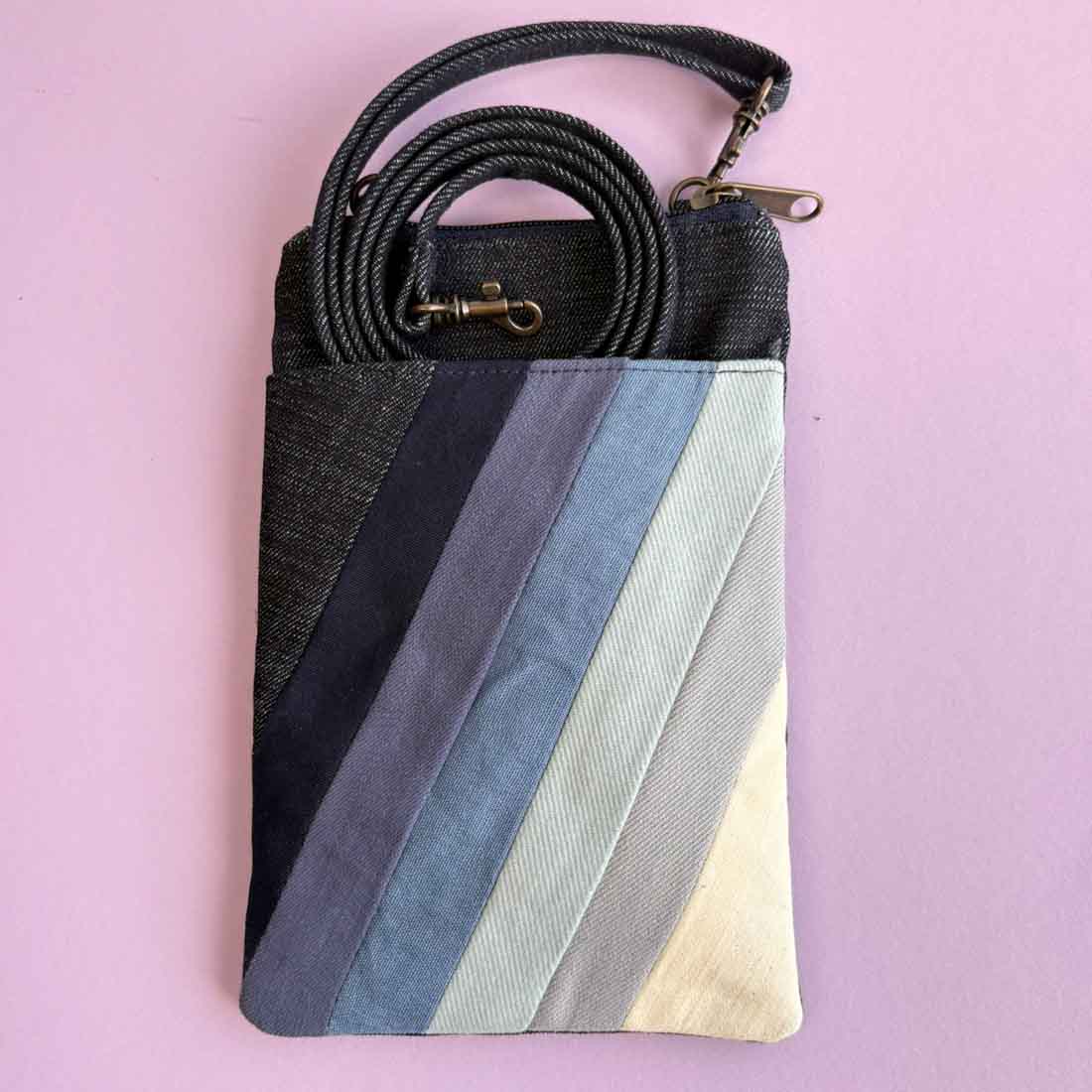 Mini Denim Crossbody - Stripes
